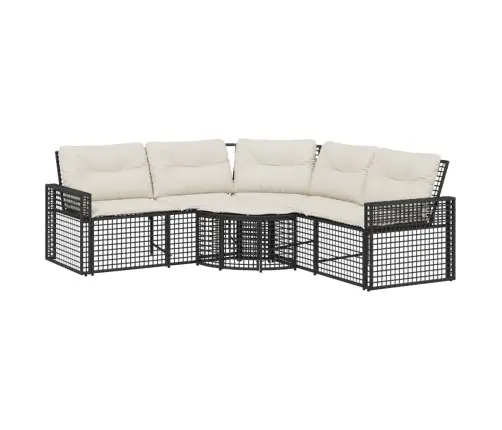 Dārza Dīvāns Ar Spilveniem Un Kājsoliņu, Melna Pe Rotangpalma Vidaxl