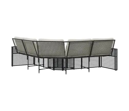 Dārza Dīvāns Ar Spilveniem Un Kājsoliņu, Melna Pe Rotangpalma Vidaxl