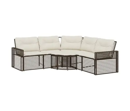 Sodo Sofa Su Pagalvėlėmis Ir Pakojomis, Ruda, Poliratanas