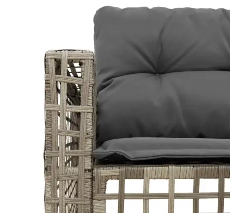 Dārza Dīvāns Ar Spilveniem Un Kājsoliņu, Pelēks Pe Rotangpalma Vidaxl