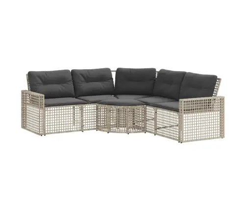 Dārza Dīvāns Ar Spilveniem Un Kājsoliņu, Pelēka Pe Rotangpalma Vidaxl