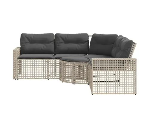 Dārza Dīvāns Ar Spilveniem Un Kājsoliņu, Pelēka Pe Rotangpalma Vidaxl