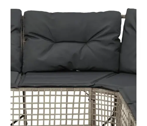 Dārza Dīvāns Ar Spilveniem Un Kājsoliņu, Pelēka Pe Rotangpalma Vidaxl