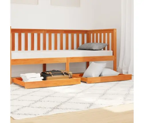 Päevavoodi Sahtlid 2 Tk, Vahapruun, Männipuit