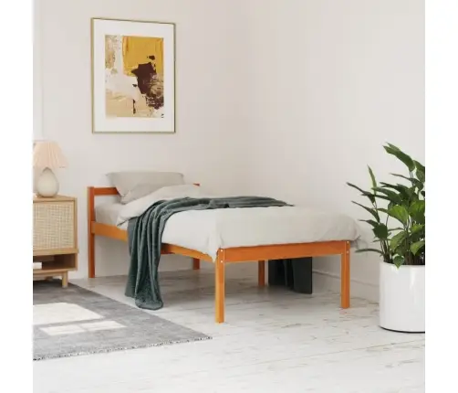 Senioru Gulta, Vaska Brūna, 75X190 Cm, Priedes Masīvkoks Vidaxl