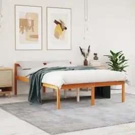 Senioru Gulta, Vaska Brūna, 135X190 Cm, Priedes Masīvkoks Vidaxl Senioru Gulta, Vaska Brūna, 135X190 Cm, Priedes Masīvkoks Vidaxl