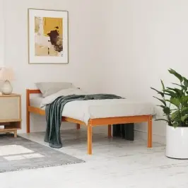 Senioru Gulta, Vaska Brūna, 90X200 Cm, Priedes Masīvkoks Vidaxl