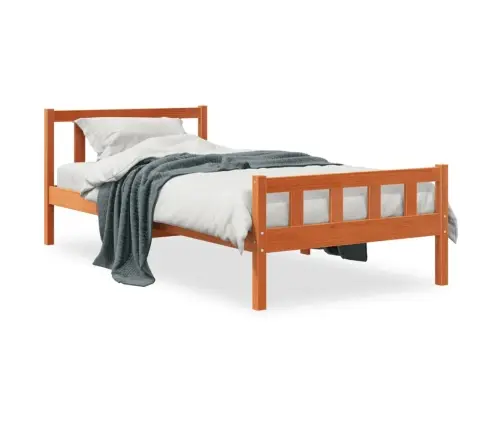 Gulta Bez Matrača, Vaska Brūnas, 90X190 Cm, Priedes Masīvkoks Vidaxl