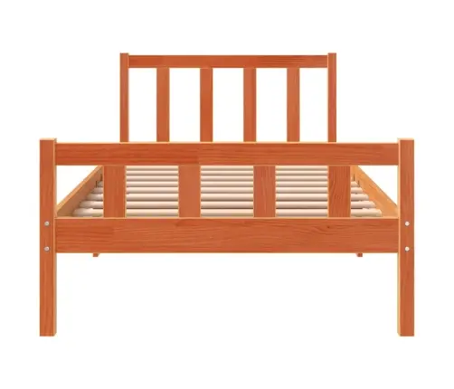 Gulta Bez Matrača, Vaska Brūnas, 90X190 Cm, Priedes Masīvkoks Vidaxl