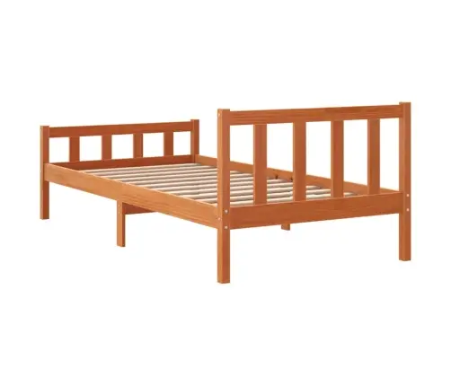 Gulta Bez Matrača, Vaska Brūnas, 90X190 Cm, Priedes Masīvkoks Vidaxl