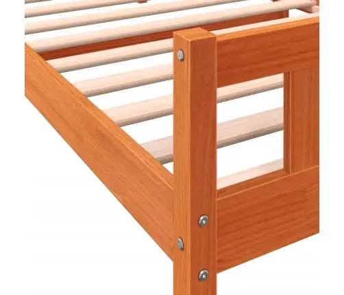 Gulta Bez Matrača, Vaska Brūnas, 90X190 Cm, Priedes Masīvkoks Vidaxl