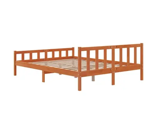 Gulta Bez Matrača, Vaska Brūnas, 150X200 Cm, Priedes Masīvkoks Vidaxl