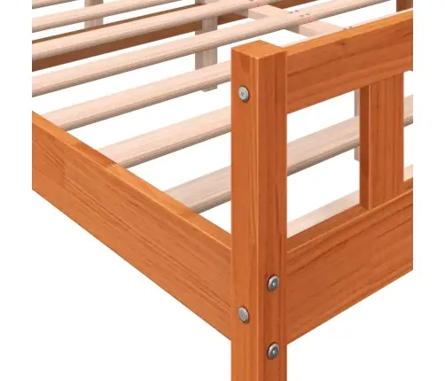 Gulta Bez Matrača, Vaska Brūnas, 150X200 Cm, Priedes Masīvkoks Vidaxl