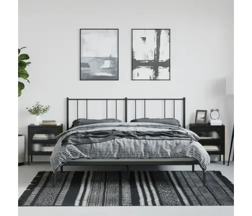 Naktsskapīši, 2 Gab., 50X35X60 Cm, Melni, Tērauds Un Stikls Vidaxl