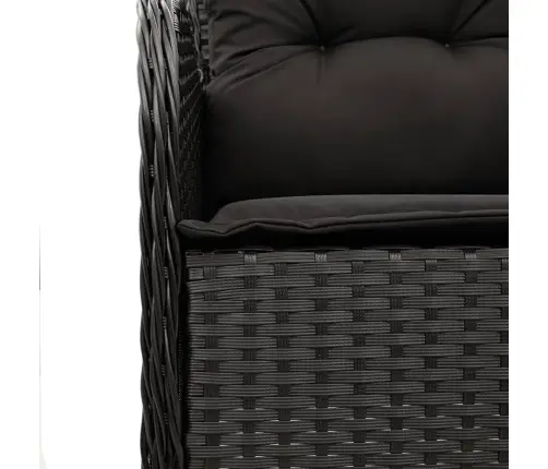 7-Osaline Aiamööblikomplekt Patjadega, Must, Polürotang