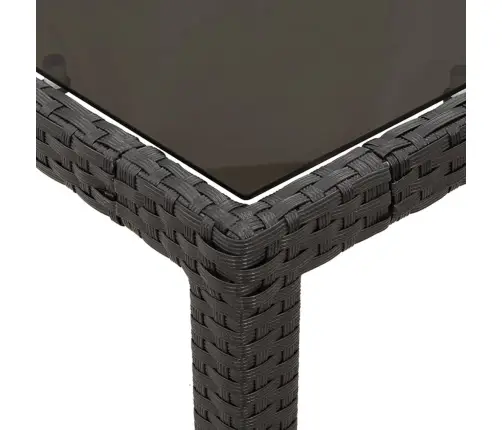 7-Osaline Aiamööblikomplekt Patjadega, Must, Polürotang