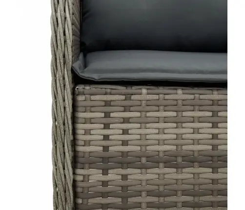 5-Daļīgs Dārza Mēbeļu Komplekts, Matrači, Pelēka Pe Rotangpalma Vidaxl