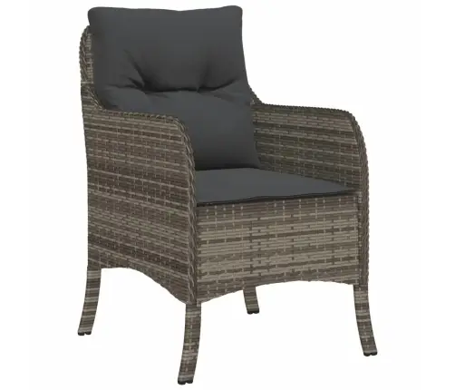 7-Daļīgs Dārza Mēbeļu Komplekts, Matrači, Pelēka Pe Rotangpalma Vidaxl