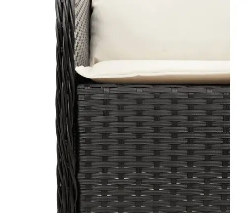 5-Daļīgs Dārza Mēbeļu Komplekts, Matrači, Melna Pe  Rotangpalma Vidaxl