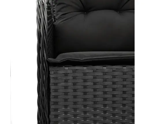 5-Daļīgs Dārza Mēbeļu Komplekts, Matrači, Melna Pe  Rotangpalma Vidaxl