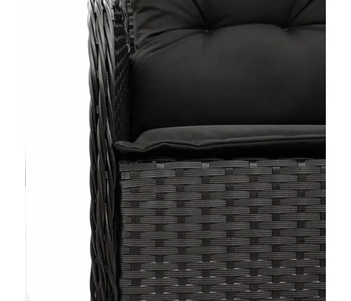 Sodo Komplektas Su Pagalvėlėmis, 9 Dalių, Juodas, Poliratanas