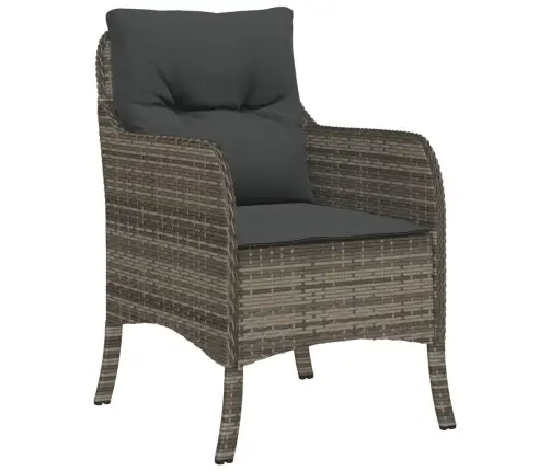 5-Daļīgs Dārza Mēbeļu Komplekts, Matrači, Pelēka Pe Rotangpalma Vidaxl