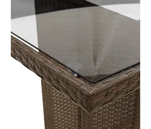 9-Osaline Aia Söögimööbli Komplekt Patjadega, Pruun, Polürotang