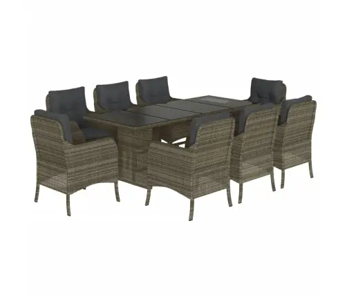 9-Daļīgs Dārza Mēbeļu Komplekts Ar Matračiem, Pe Rotangpalma Vidaxl