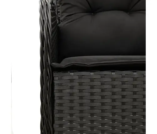 Sodo Komplektas Su Pagalvėlėmis, 3 Dalių, Juodas, Poliratanas