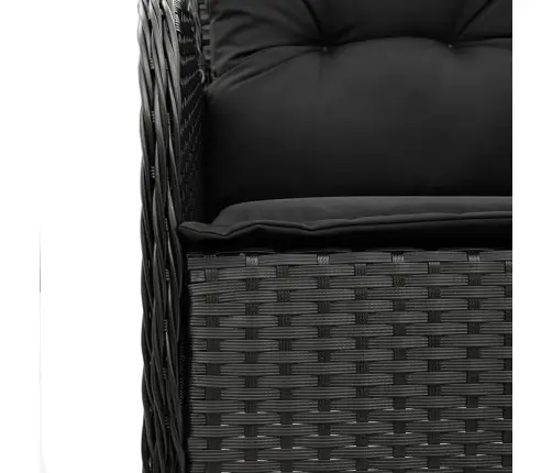5-Daļīgs Dārza Mēbeļu Komplekts, Matrači, Melna Pe  Rotangpalma Vidaxl