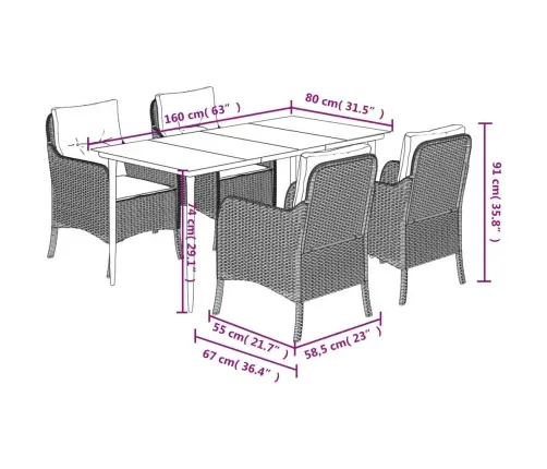 Sodo Komplektas Su Pagalvėlėmis, 5 Dalių, Juodas, Poliratanas