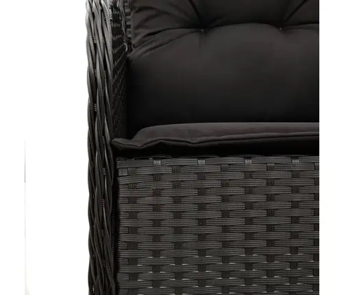 Sodo Komplektas Su Pagalvėlėmis, 7 Dalių, Juodas, Poliratanas