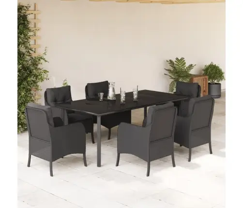 7-Daļīgs Dārza Mēbeļu Komplekts Ar Matračiem, Pe Rotangpalma Vidaxl