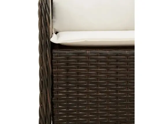 Sodo Komplektas Su Pagalvėlėmis, 5 Dalių, Rudas, Poliratanas