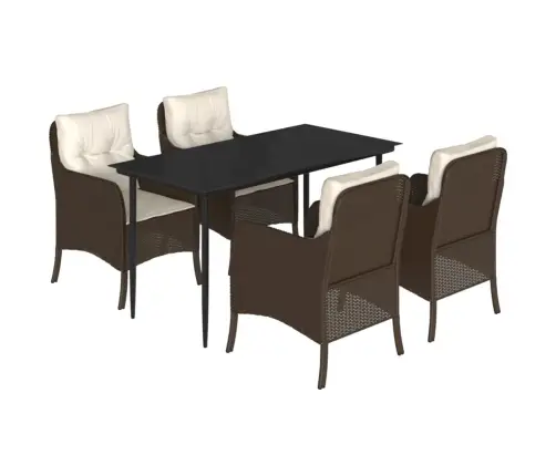 5-Daļīgs Dārza Mēbeļu Komplekts Ar Matračiem, Pe Rotangpalma Vidaxl