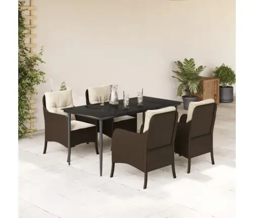 5-Daļīgs Dārza Mēbeļu Komplekts Ar Matračiem, Pe Rotangpalma Vidaxl