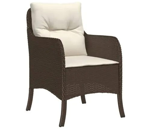 5-Osaline Aia Söögimööbli Komplekt Patjadega, Pruun, Polürotang