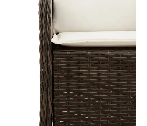 7-Osaline Aia Söögimööbli Komplekt Patjadega, Pruun, Polürotang