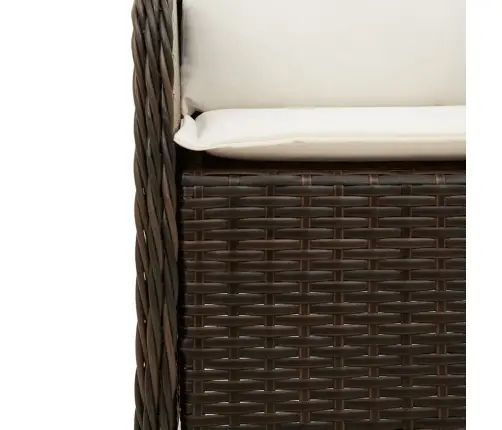 7-Daļīgs Dārza Mēbeļu Komplekts, Matrači, Brūna Pe Rotangpalma Vidaxl