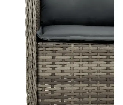 5-Daļīgs Dārza Mēbeļu Komplekts, Matrači, Pelēka Pe Rotangpalma Vidaxl