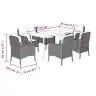 7-Daļīgs Dārza Mēbeļu Komplekts, Matrači, Pelēka Pe Rotangpalma Vidaxl