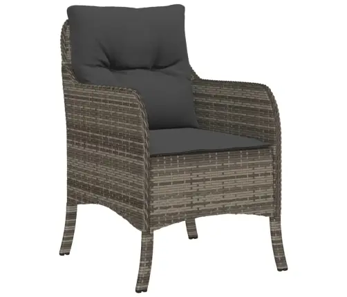 Sodo Komplektas Su Pagalvėlėmis, 5 Dalių, Pilkas, Poliratanas