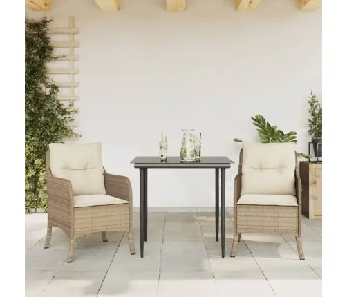 3-Osaline Aiamööbli Komplekt Patjadega, Beež, Polürotang