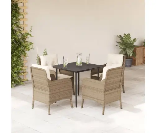 5-Osaline Aiamööbli Komplekt Patjadega, Beež, Polürotang