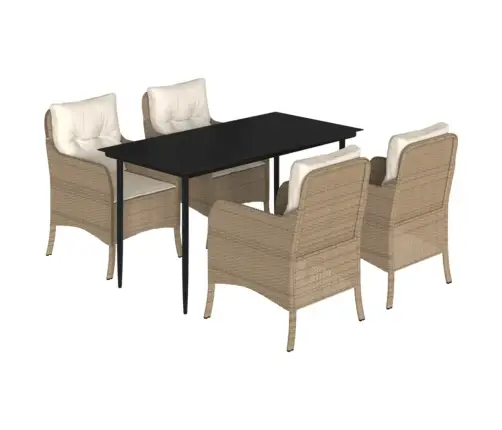 5-Osaline Aiamööbli Komplekt Patjadega, Beež, Polürotang