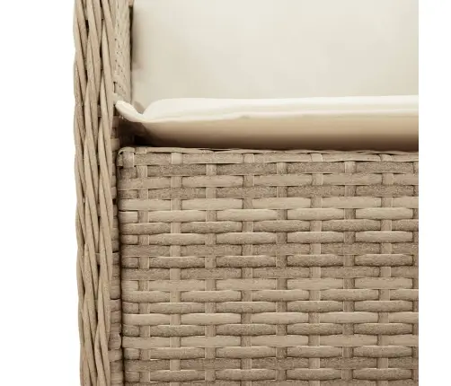 Sodo Komplektas Su Pagalvėlėmis, 7 Dalių, Smėlio, Poliratanas