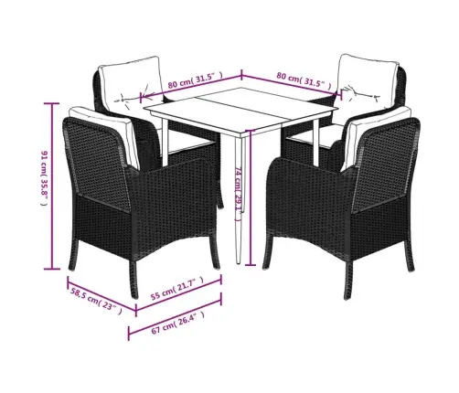 5-Daļīgs Dārza Mēbeļu Komplekts, Matrači,Gaiši Pelēka Pe Pinums Vidaxl