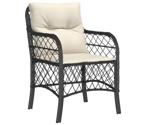 Sodo Komplektas Su Pagalvėlėmis, 5 Dalių, Juodas, Poliratanas