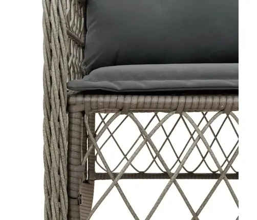 9-Osaline Aiamööbli Komplekt Patjadega, Hall, Polürotang