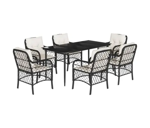 7-Daļīgs Dārza Mēbeļu Komplekts Ar Matračiem, Pe Rotangpalma Vidaxl